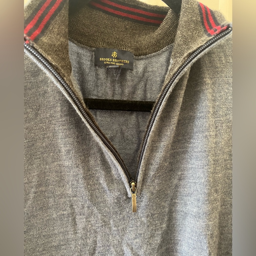 Broke brothers merino wool quarter zip